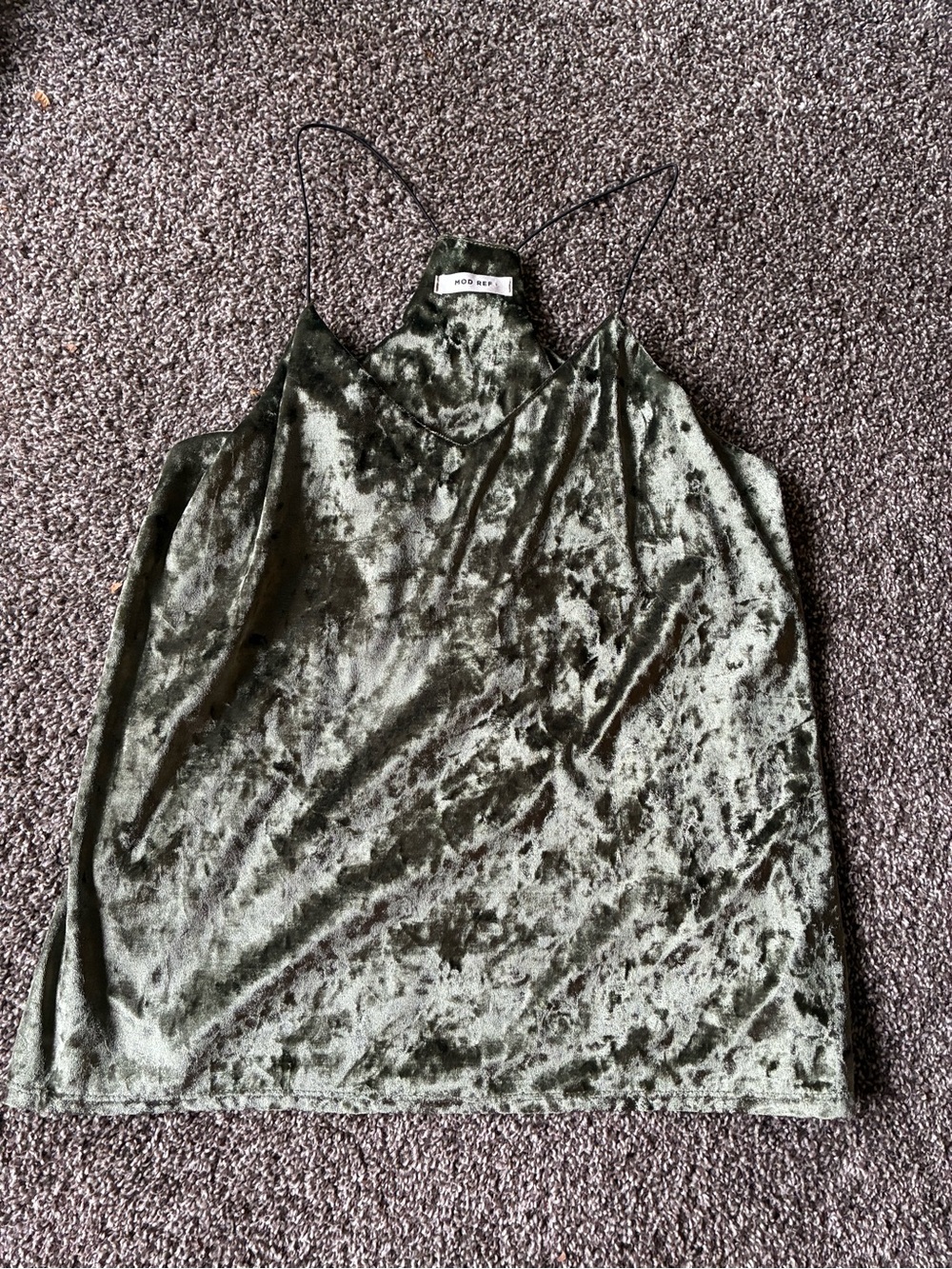 Women’s Olive Green Velvet Cami Top